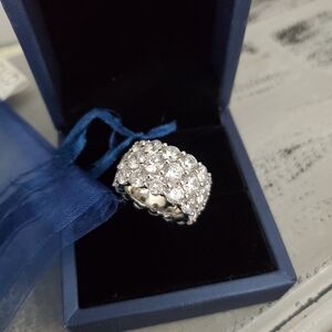 Italo Jewelry Stunning Women's Wedding Band Silver And Sapphire